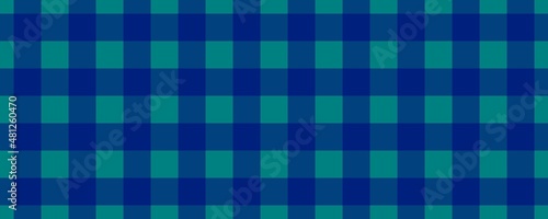 Banner, plaid pattern. Teal on Navy color. Tablecloth pattern. Texture. Seamless classic pattern background.