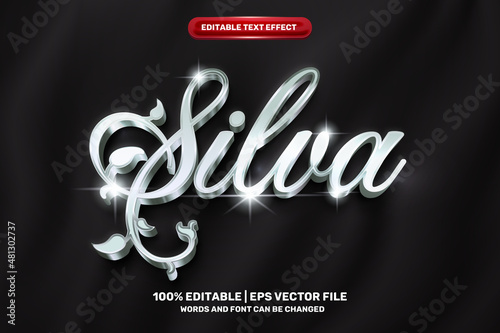 elegant silver silva luxury lord 3d editable text effect