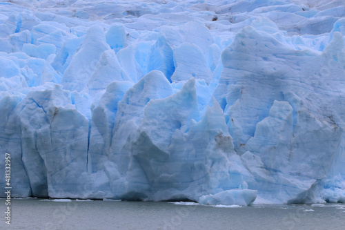 Close view of the east front of the Gray Glacier, Chile