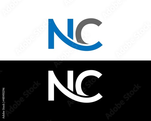 Letter NC Logo Icon Design Creative Vector Template. 