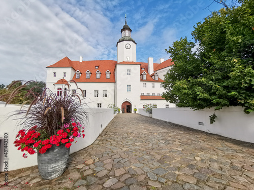 Entrance from The Castle princely Drehna in the sunshine