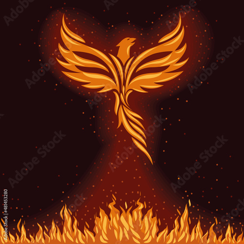 phoenix and fire flames