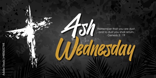 Ash Wednesday Poster Or Banner Background.