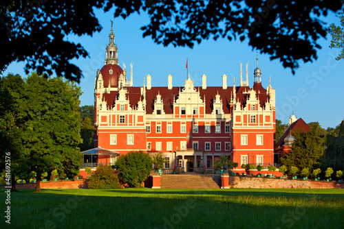 Bad Muskau pałac zamek Park Mużakowski Niemcy, Saksonia