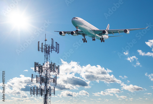 Mobile cell tower with 5G on C Band frequencies with aircraft landing. Dispute with airlines over interference between wireless and plane altimeter