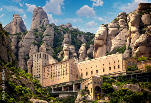 Benedict church Abbey of Monserrat from Barcelona, Spain