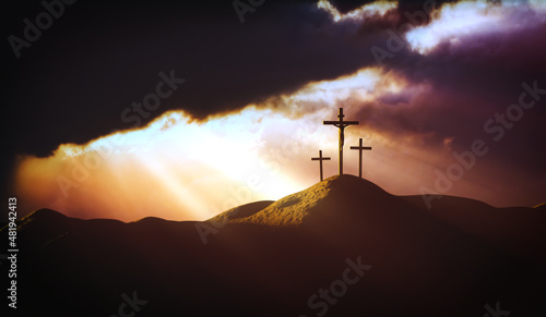 Light and Clouds on Golgotha Hill The Death and Resurrection of Jesus Christ and the Holy Cross 