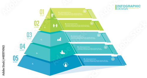 Pyramid infographic template with five elements stock illustration Pyramid, Pyramid Shape, Infographic, Chart