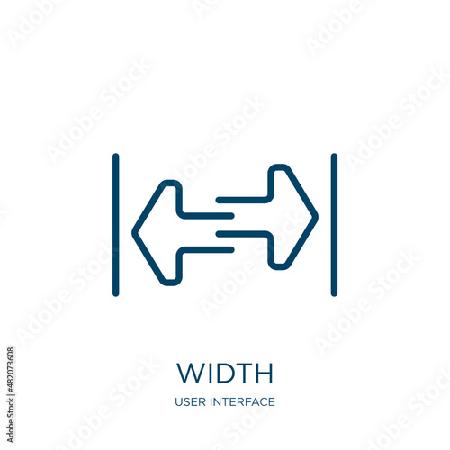 width icon from user interface collection. Thin linear width, vector, length outline icon isolated on white background. Line vector width sign, symbol for web and mobile