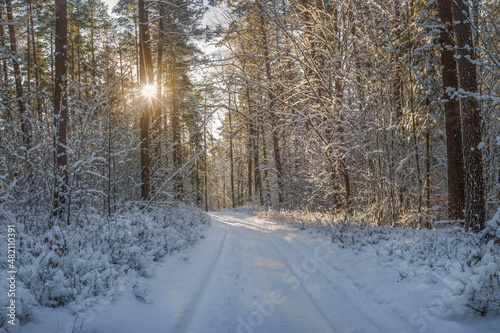 Zima w północno-wschodniej Polsce na Mazurach