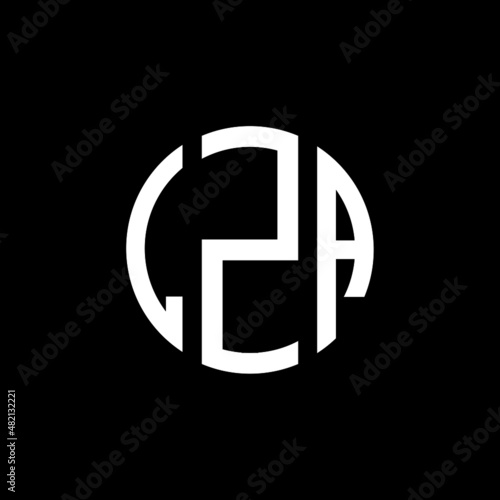 LZA letter logo design. LZA modern letter logo with black background. LZA creative letter logo. simple and modern letter LZA logo template, LZA circle letter logo design with circle shape. LZA 