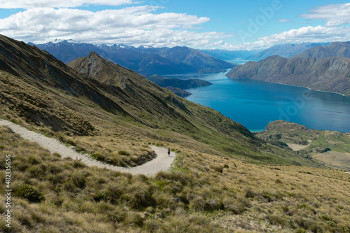 Hiking on the mountains in New Zealand