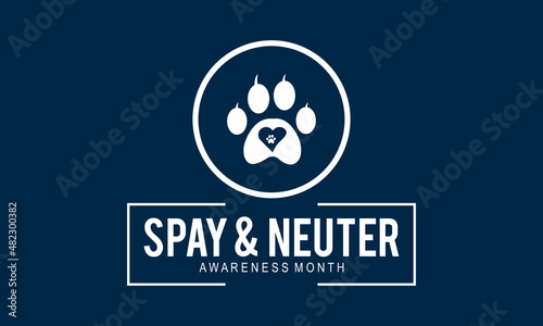Spay and Neuter awareness month. Vector template for banner, card, poster, background.