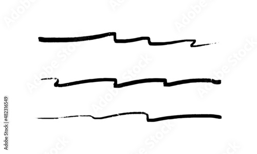 Swish underline. Decorative squiggle wave lines. Vector illustration of handwritten lines isolated on white background.