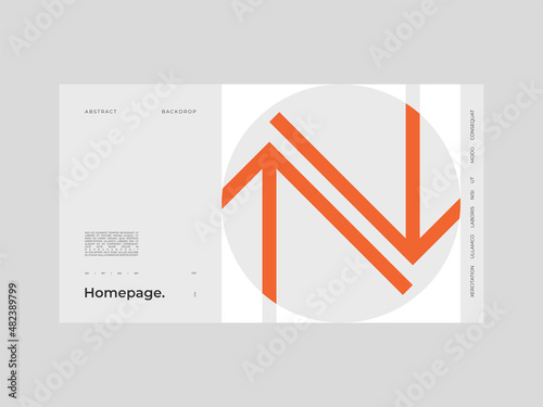 Abstract homepage background. Bauhaus, Modernism aesthetics. Minimal illustration brutalism inspired.