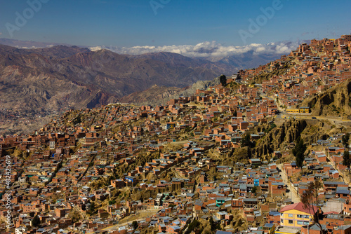 Scenic view of the whole La Paz, Bolivia