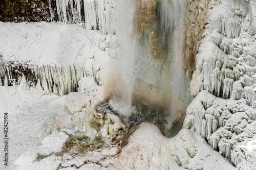 Beautiful frozen waterfall