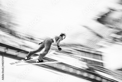 skijump; ski; skijumping; b&w; fineart; landing; 