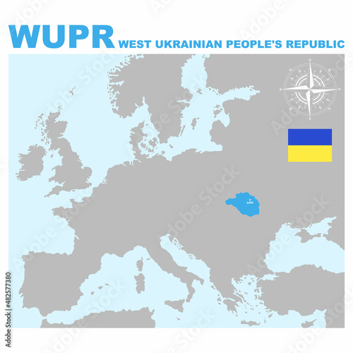 vector map with location of the West Ukrainian People Republic for your project