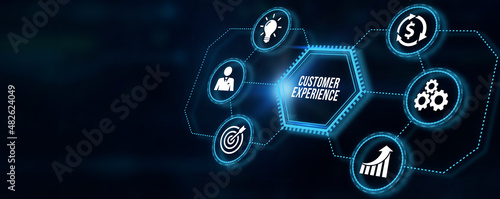 Internet, business, Technology and network concept. Technology future. Customer Experience. 3d illustration.