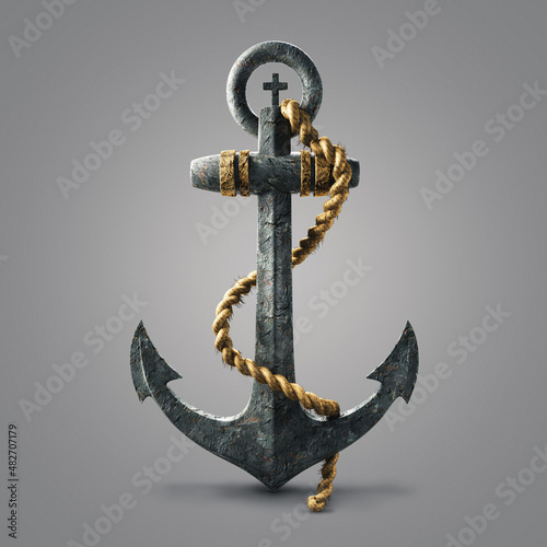 Old Anchor with Cross