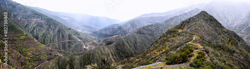 panoramic photograph of one of the valleys of Las Hurdes