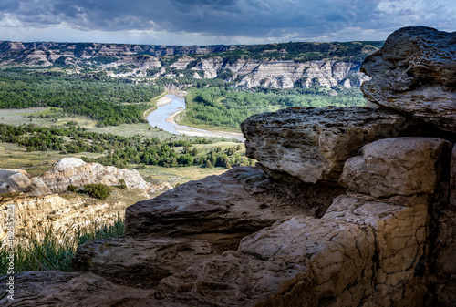 Panoramic view over the Theodor Roosevelt National Park, North Dakota