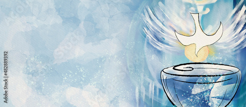 Baptism concept. Christian banner.