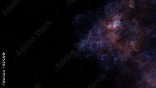 Nebula gas cloud in deep outer space. Multicolor Starfield Infinite space. Milky way. Outer space background with stars and nebulas. Star clusters, Supernova nebula outer space background.