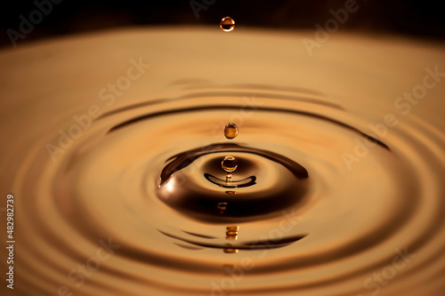 Water Droplet Ripple Brown Coffee 