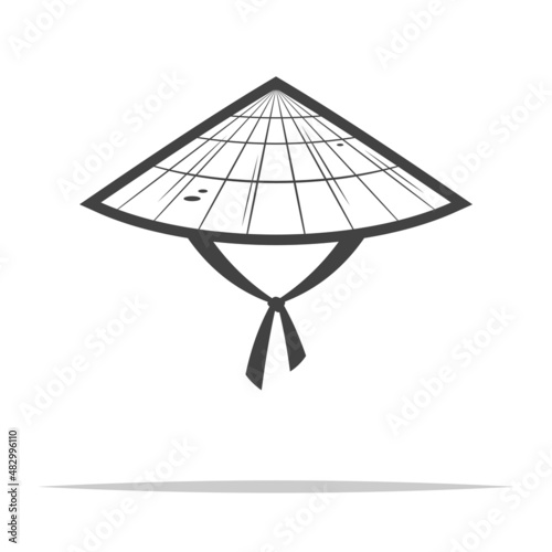 Asian conical hat icon transparent vector isolated