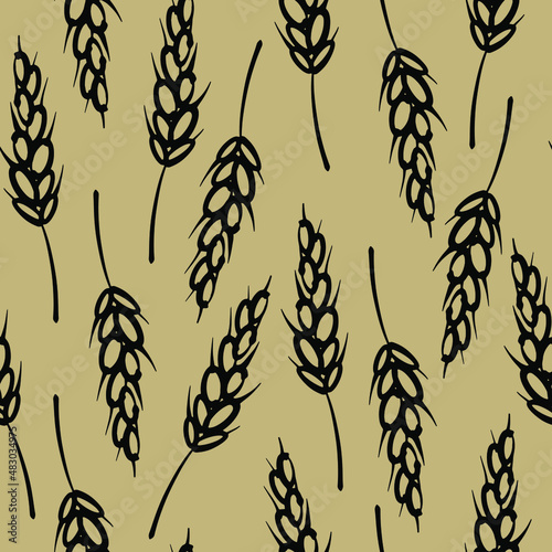 Seamless vector pattern with spikelets.