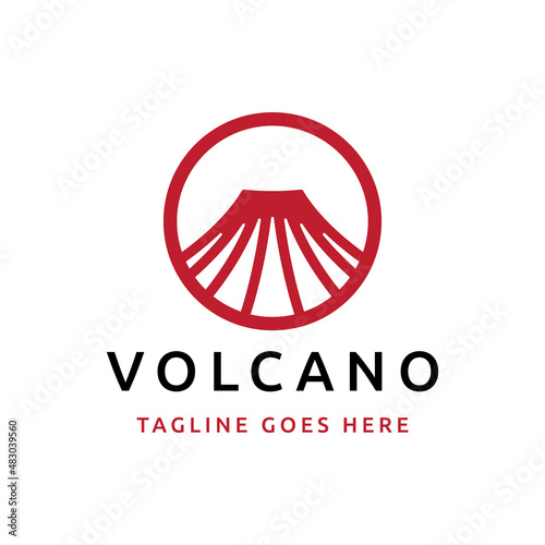 volcano mountain vector logo design