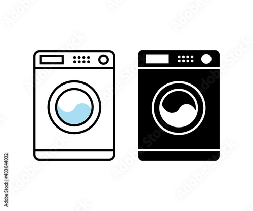 Washing machine vector illustration set.