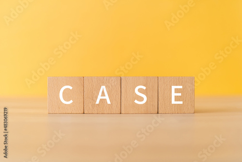 「CASE」と書かれた積み木