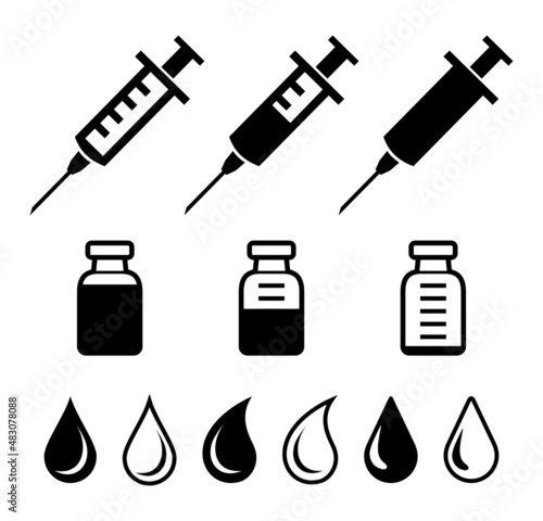 ikona strzykawki, insuliny i kropli