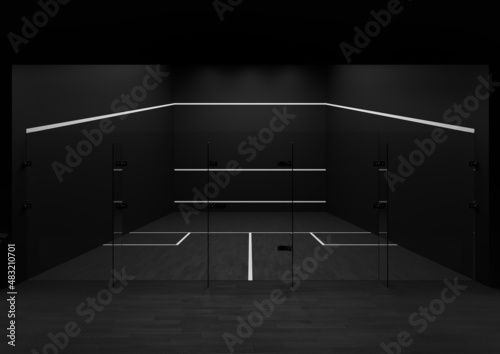 Squash court - sport - black and white
