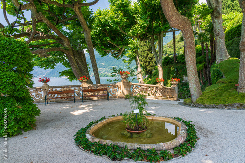 The park of Villa Balbianello in Lenno, Lake Como, Italy.