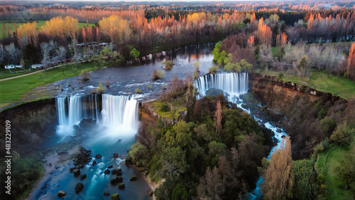 Salto del Laja Waterfall in Los Angeles Chile. Long exposure