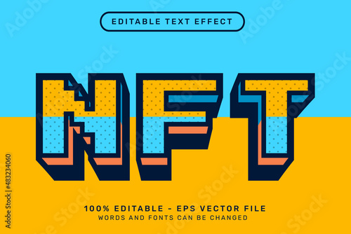 NFT pixel teks 3d text effect and editable text effect