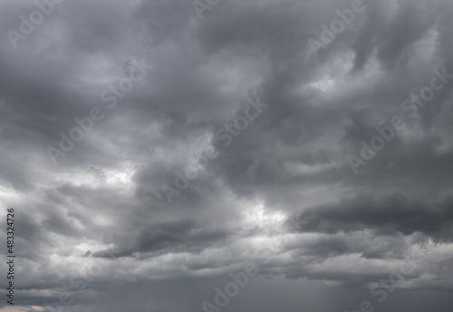 Dark gray clouds. Storm clouds background