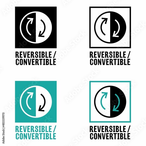 "Reversible Convertible" vector information sign