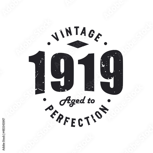 Born in 1919 Vintage Retro Birthday, Vintage 1919 Aged to Perfection