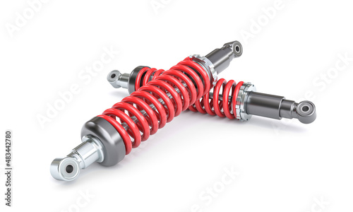 car shock absorbers with red spring