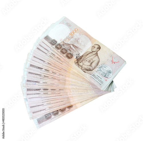 Thai money isolated on black background