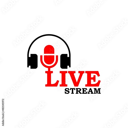 Live stream icon logo template isolated on white background
