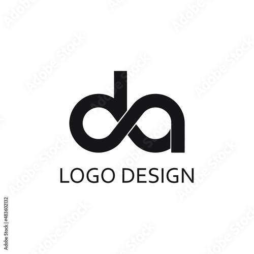 modern letter da logo design template