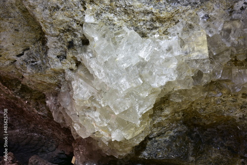 krysztaly soli kamiennej w Grocie Krysztalowej, rezerwat przyrody, 