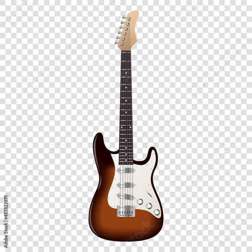 Modern electrical guitar. Realistic musical instrument classic design. Music and hobby concept