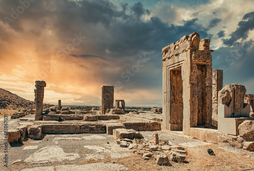 A summer afternoon in the stone remnants of Ancient Persepolis, Iran